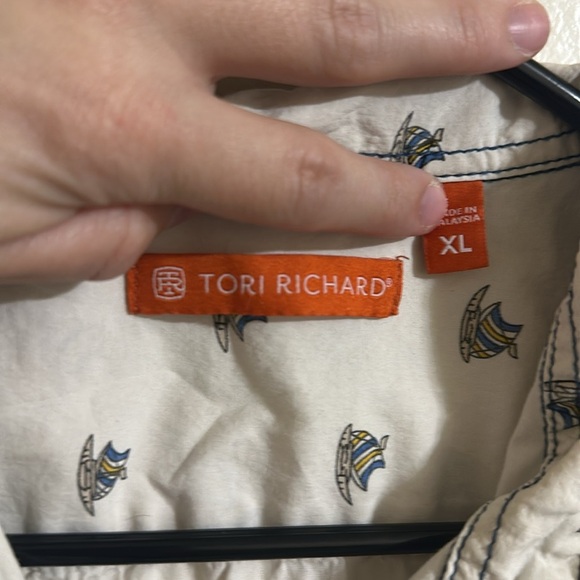 EUC Tori Richard XL Sailboat Short Sleeve Button Down Shirt Nautical - Picture 3 of 5